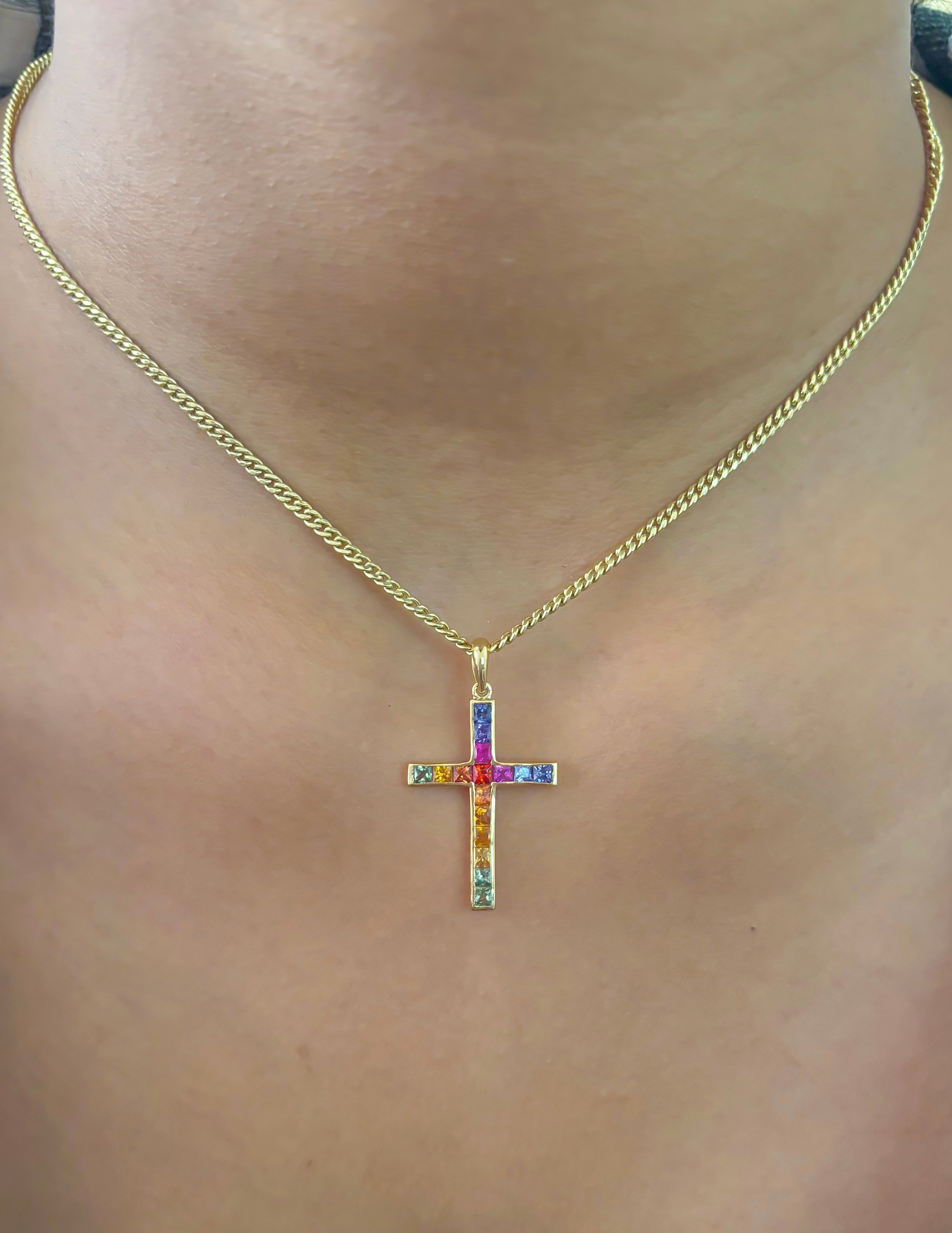 JPPD-1077/10785 Rainbow Sapphire Pendant | 18K