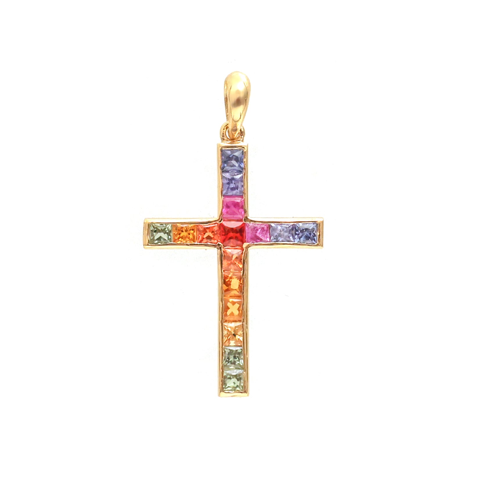 JPPD-1077/10785 Rainbow Sapphire Pendant | 18K