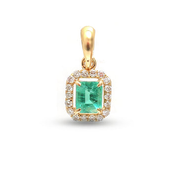 JPPD-1078/10803 Emerald Diamond Pendant | 18K