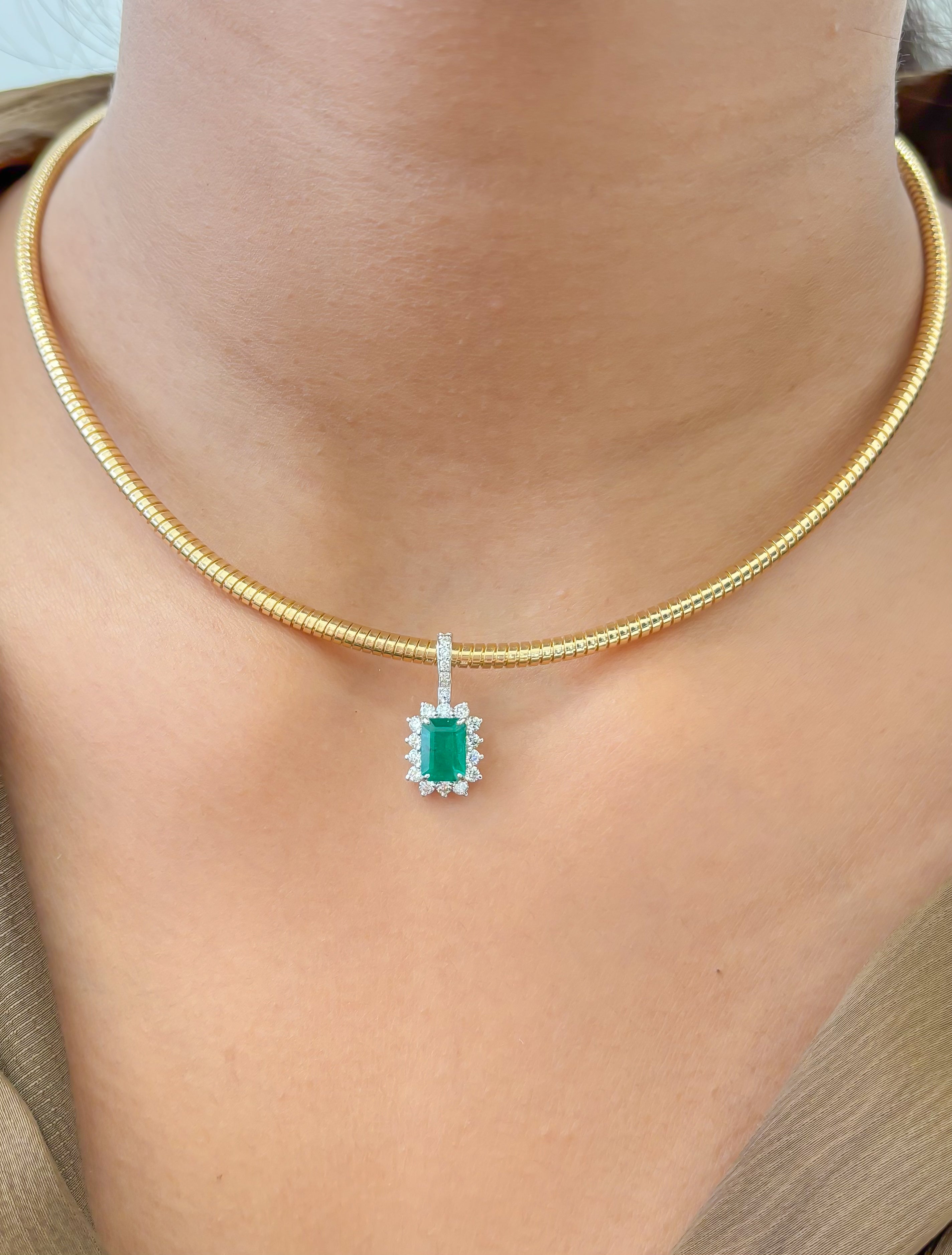 JPPD-1079/10804 Emerald Diamond Pendant | 18K