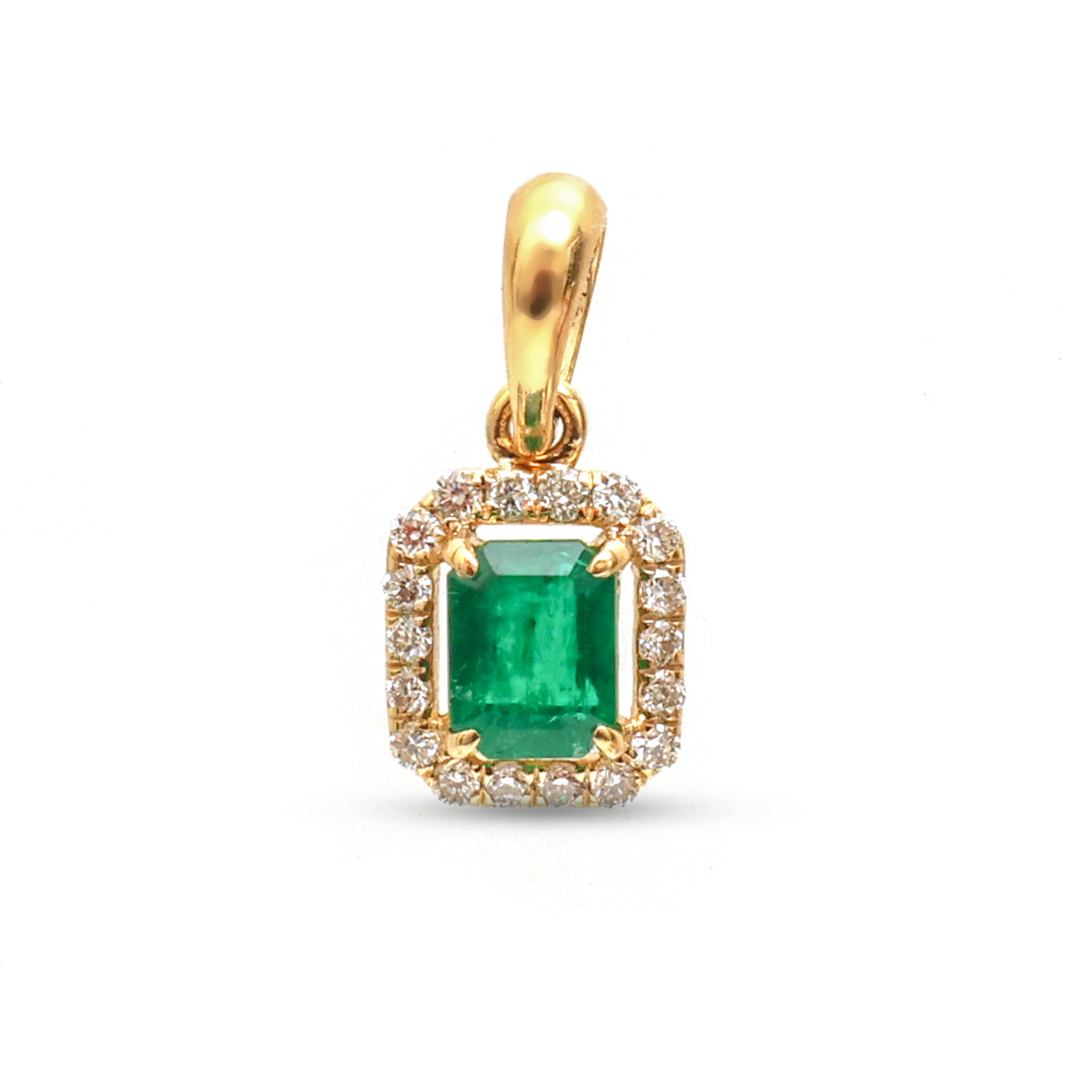 JPPD-1079/10804 Emerald Diamond Pendant | 18K
