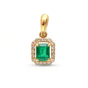 JPPD-1079/10804 Emerald Diamond Pendant | 18K
