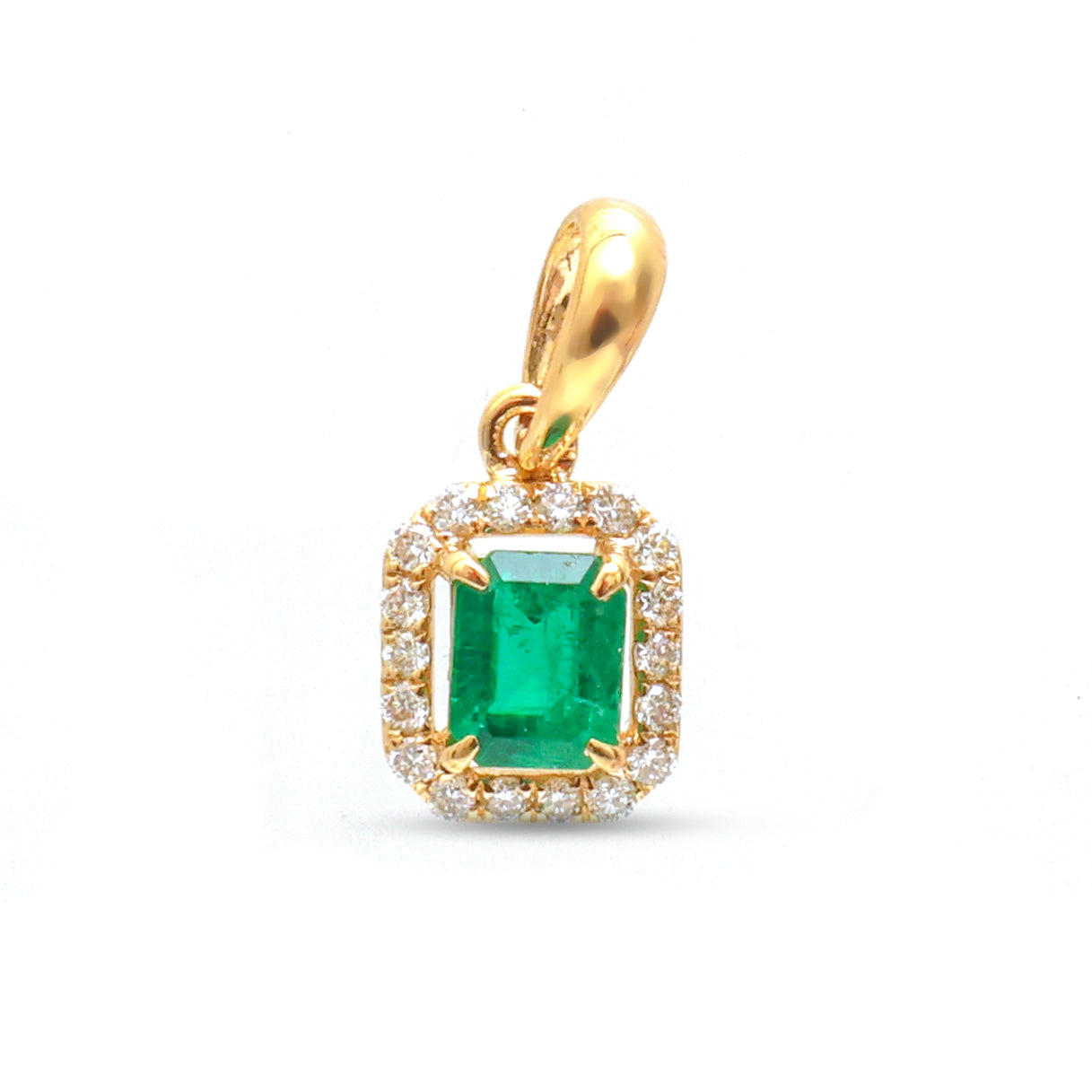 JPPD-1080/10805 Emerald Diamond Pendant | 18K