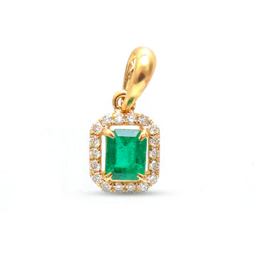 JPPD-1080/10805 Emerald Diamond Pendant | 18K