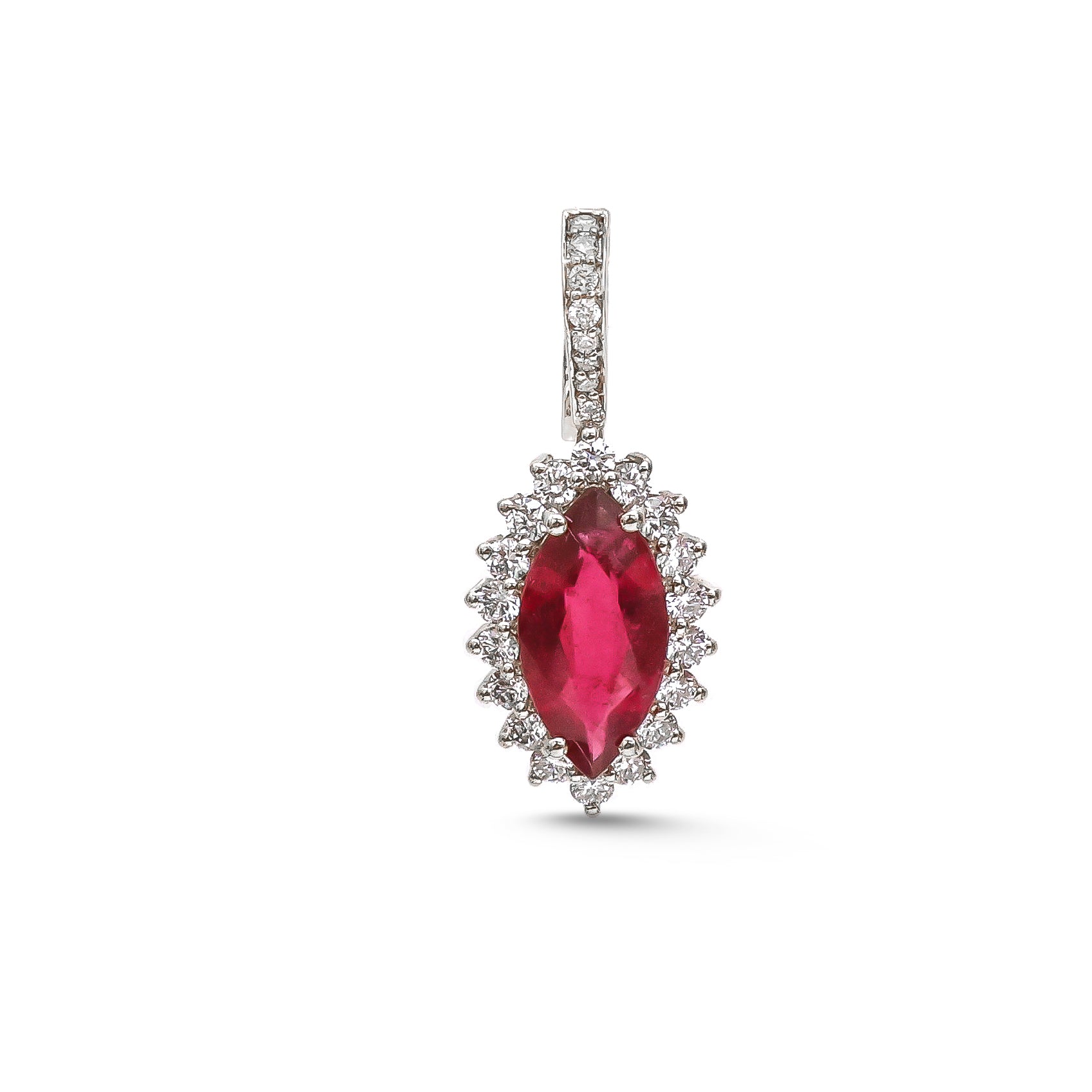 JPPD-1082/10811 Rubillite Diamond Pendant | 14K