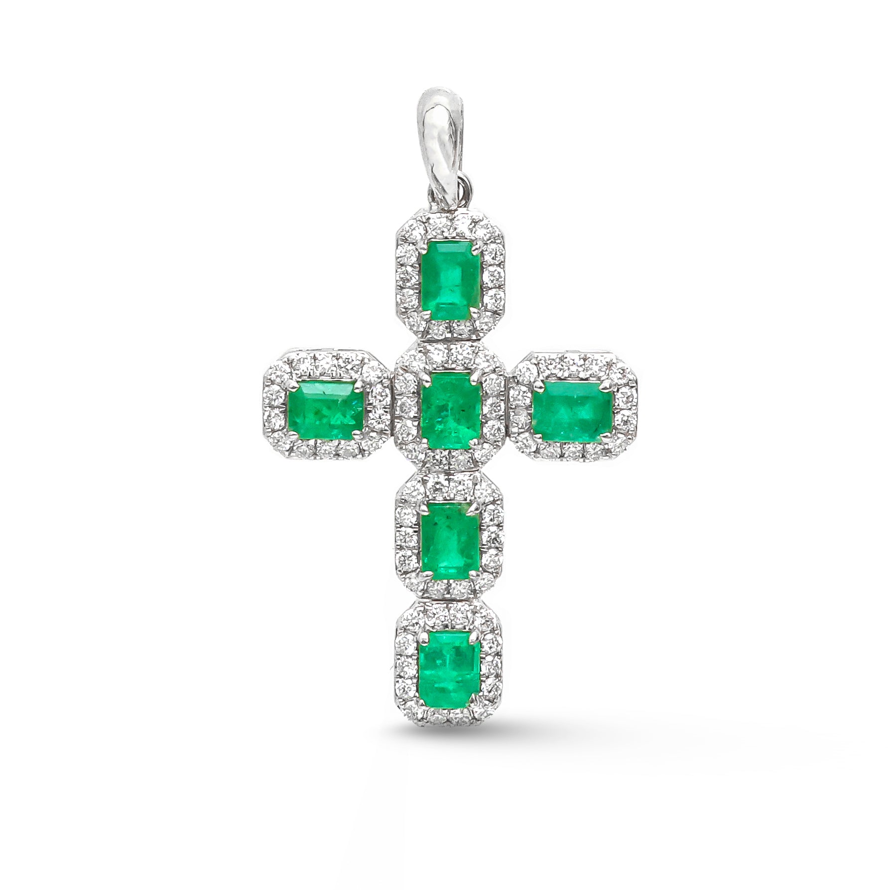 JPPD-1084/10813 Emerald Diamond Pendant | 18K