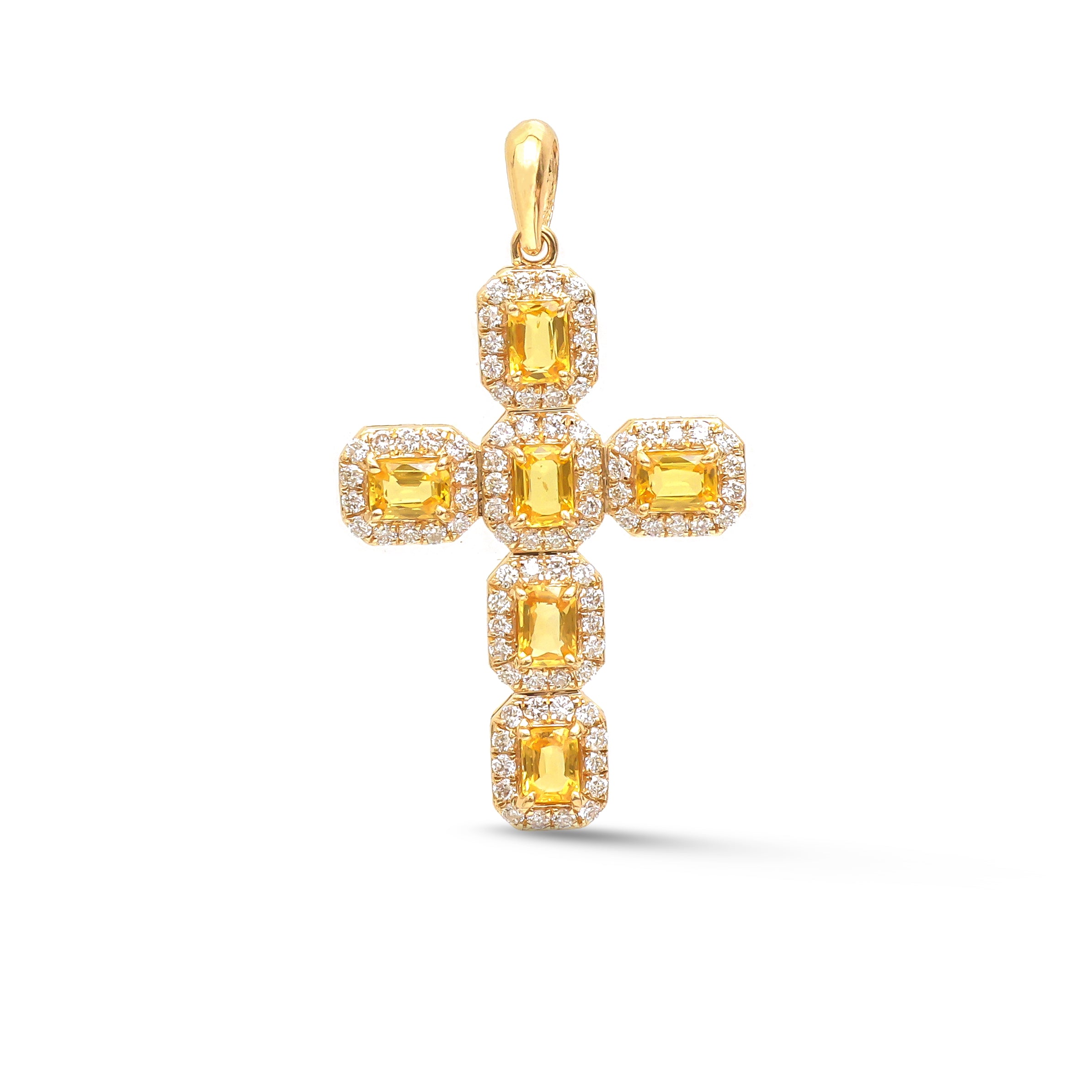 JPPD-1085/10814 Yellow Sapphire Diamond Pendant | 18K