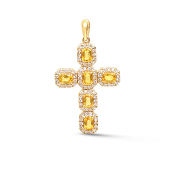 JPPD-1085/10814 Yellow Sapphire Diamond Pendant | 18K