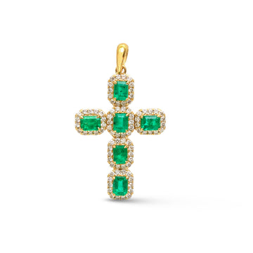 JPPD-1086/10815 Emerald Diamond Pendant | 18K