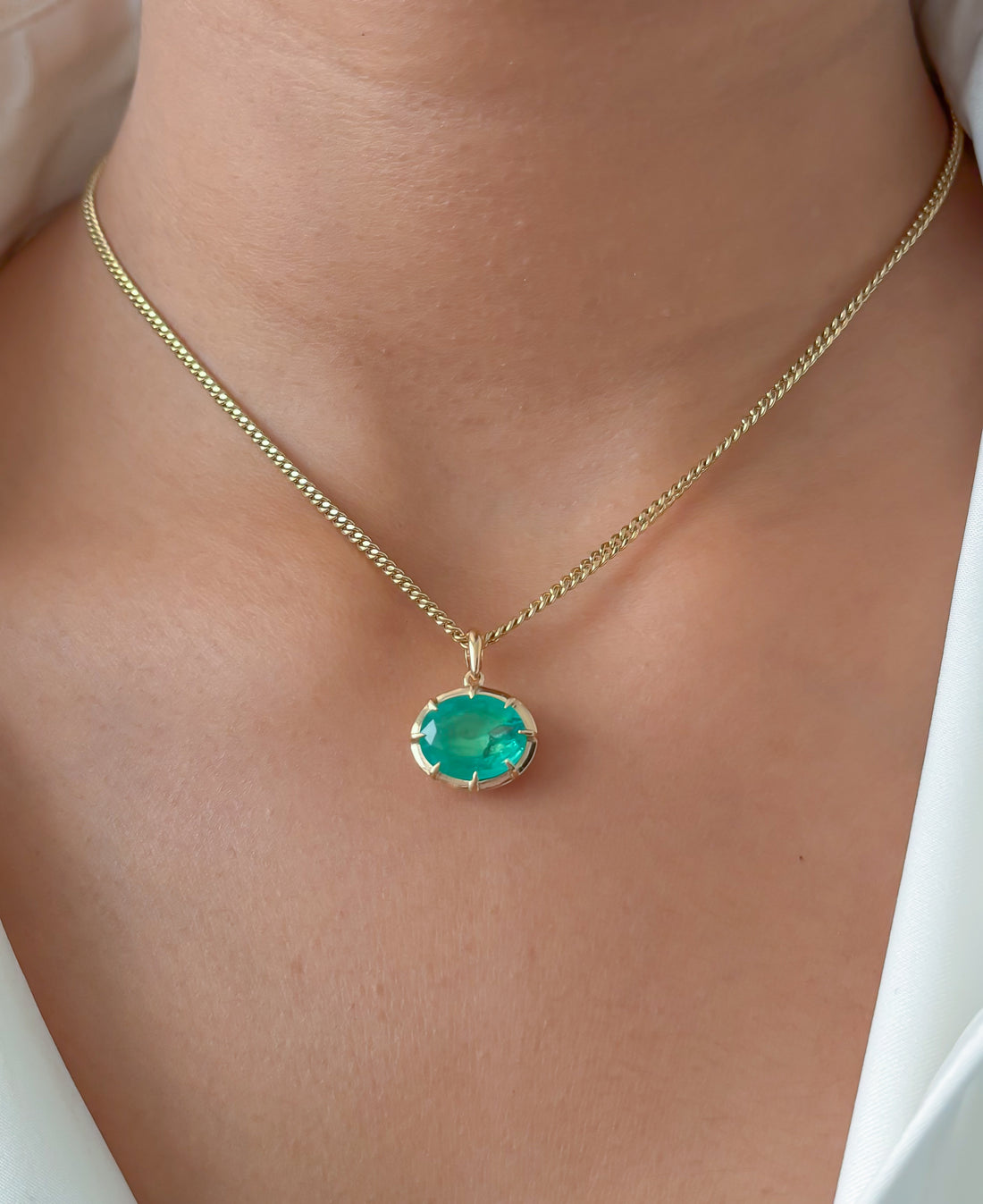 JPPD-1091/10823 Emerald Pendant | 14K