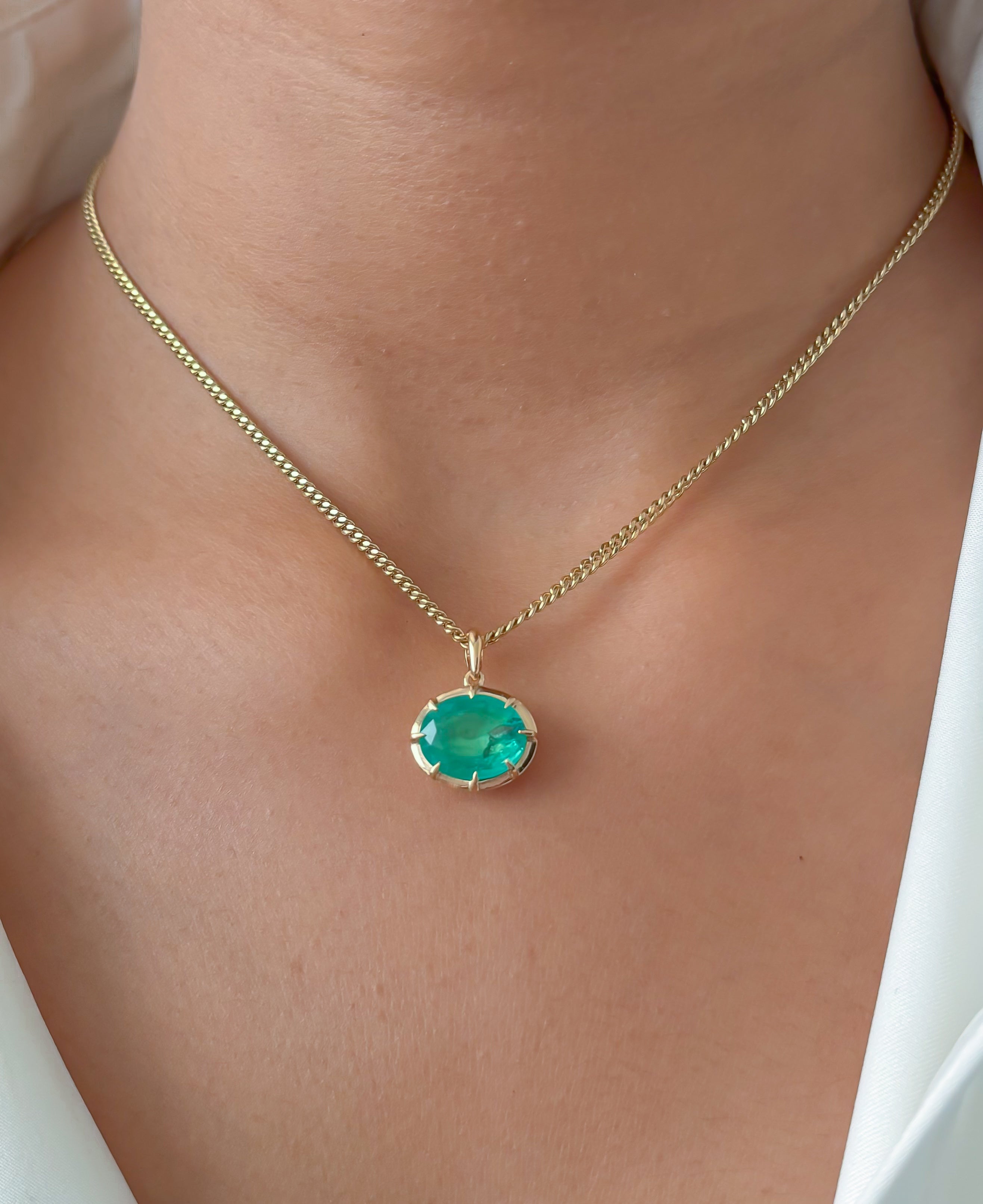 JPPD-1091/10823 Emerald Pendant | 14K