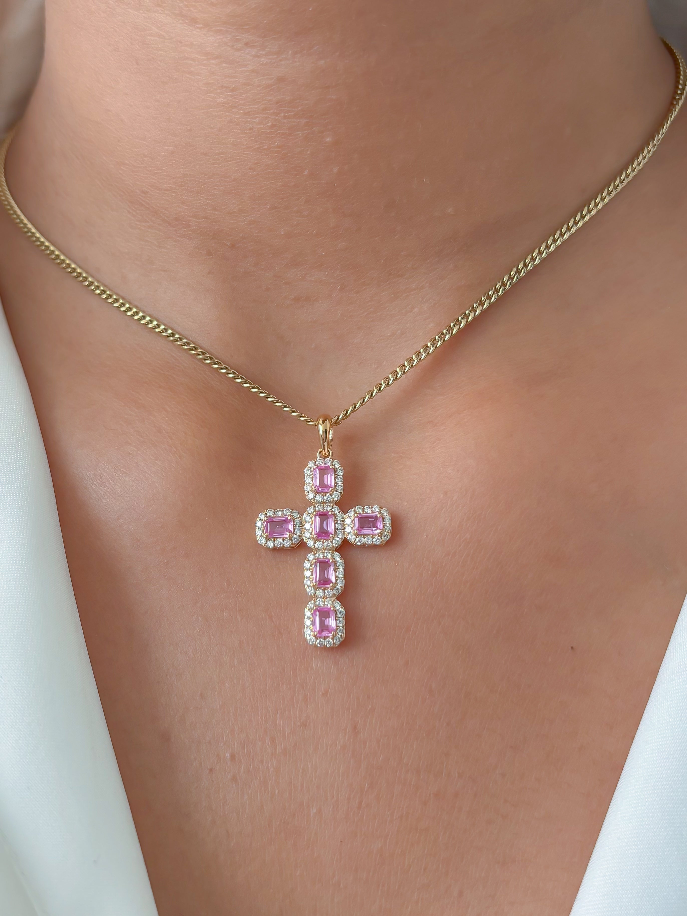 JPPD-1094/10827 Diamond Pink Sapphire Pendant | 18K