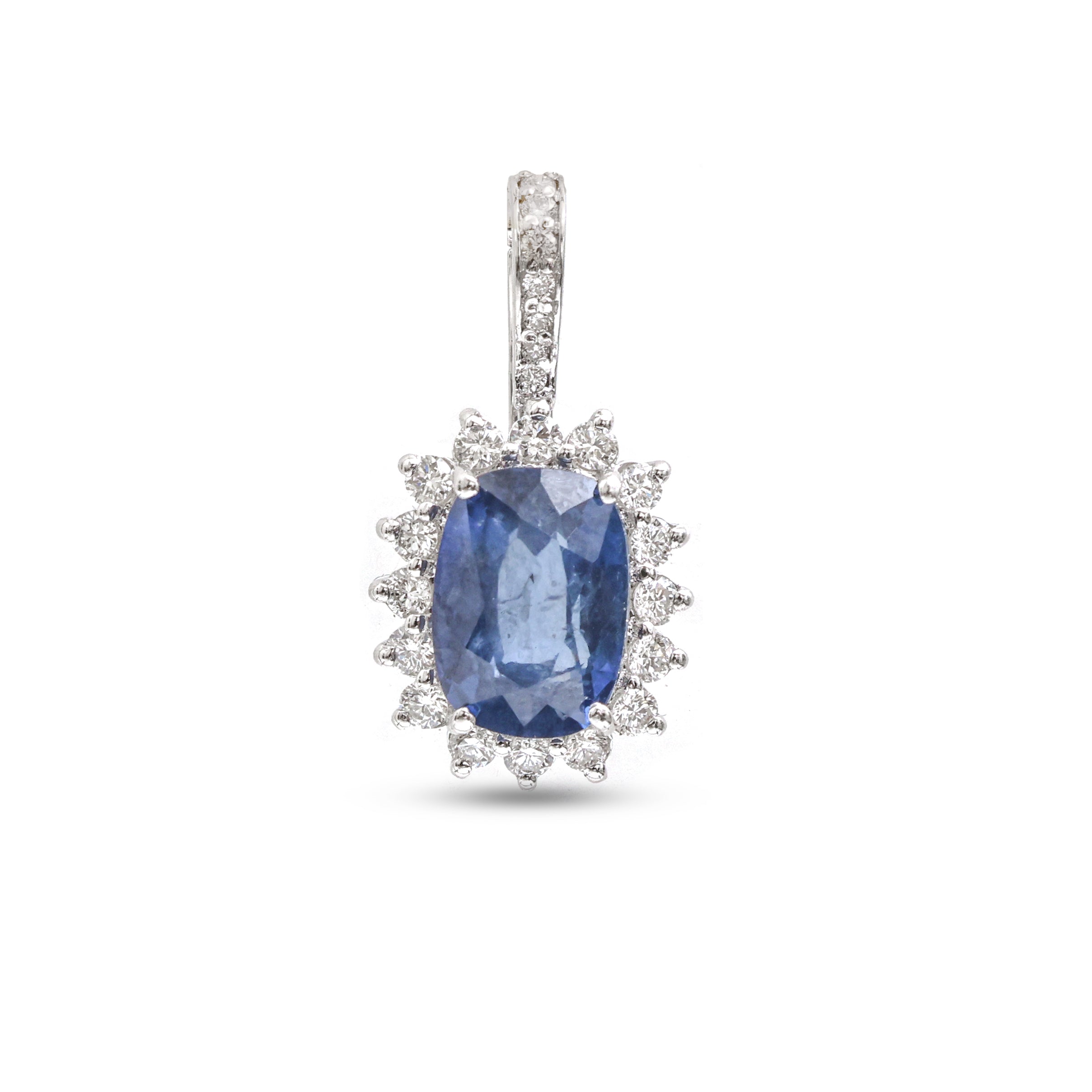 JPPD-1095/10874 Blue Sapphire Diamond Pendant | 18K