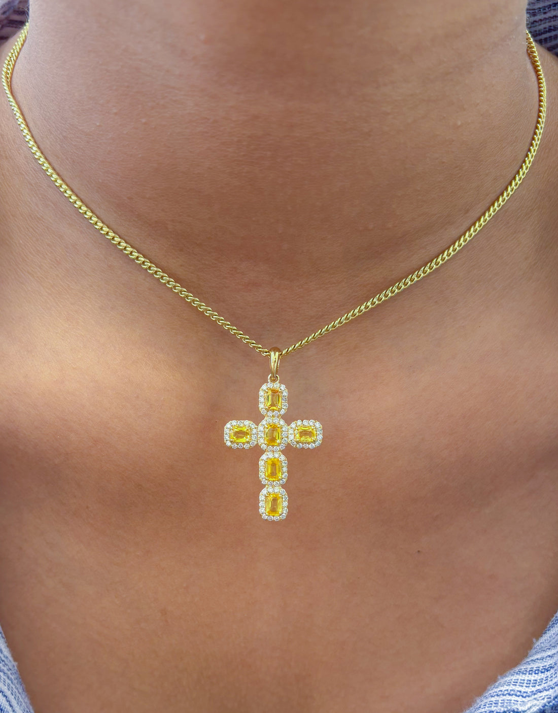 JPPD-1099/10951 Yellow Sapphire Diamond Pendant | 18K