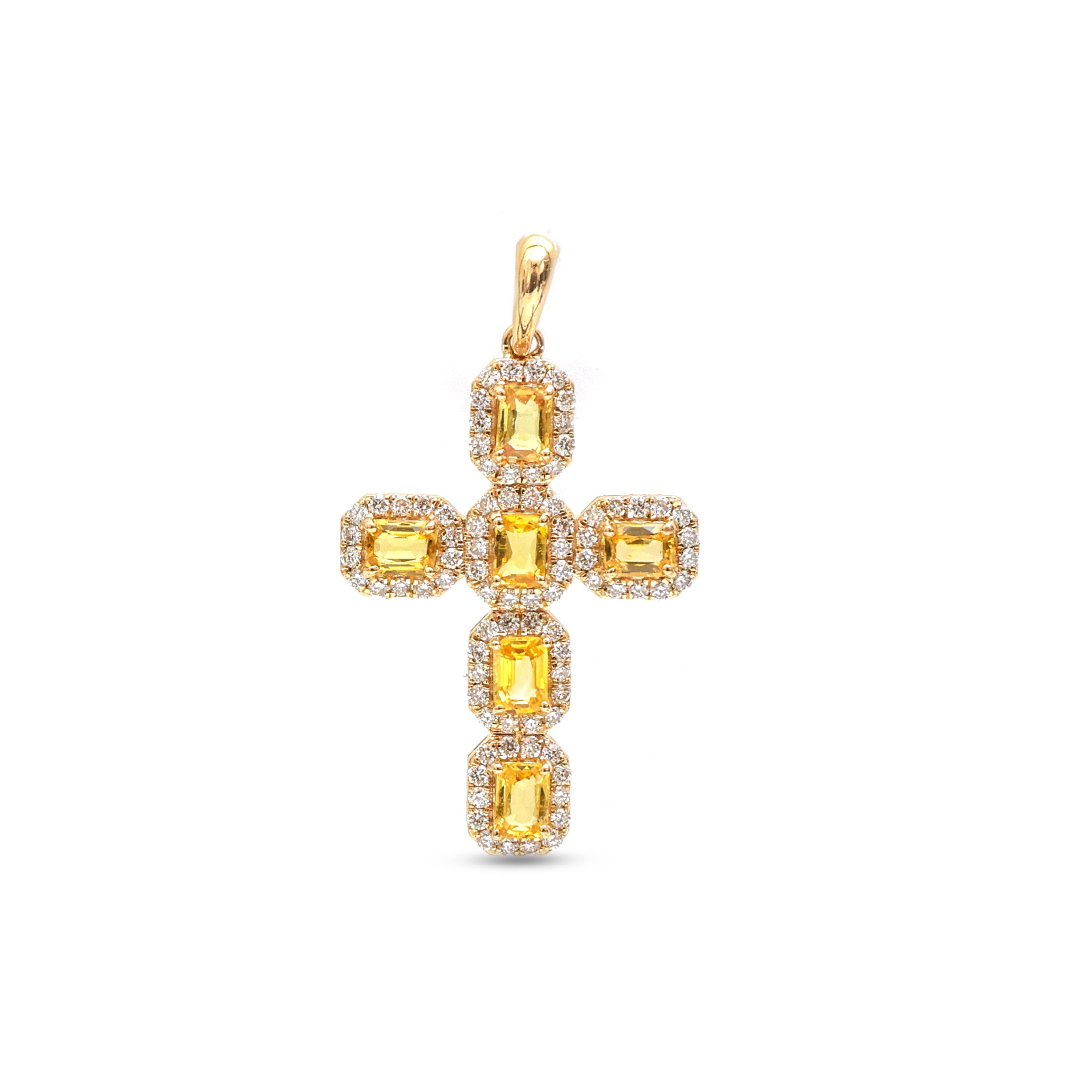 JPPD-1099/10951 Yellow Sapphire Diamond Pendant | 18K