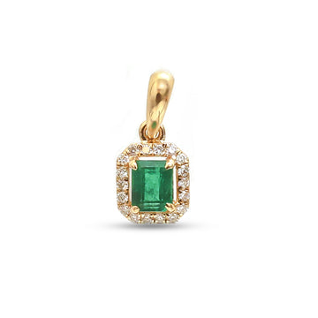 JPPD-1103/11072 Emerald Diamond Pendant | 14K