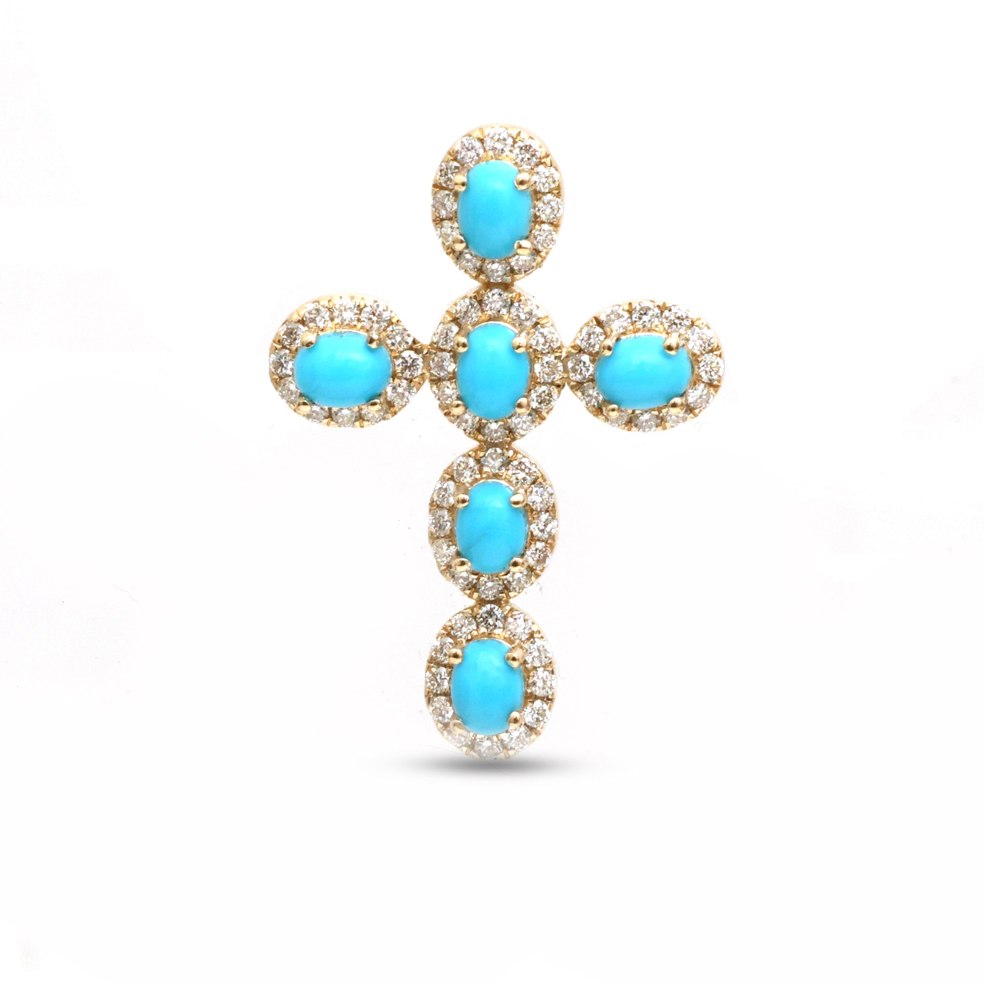 JPPD-1106/11101 Turquoise Diamond Pendant | 14K