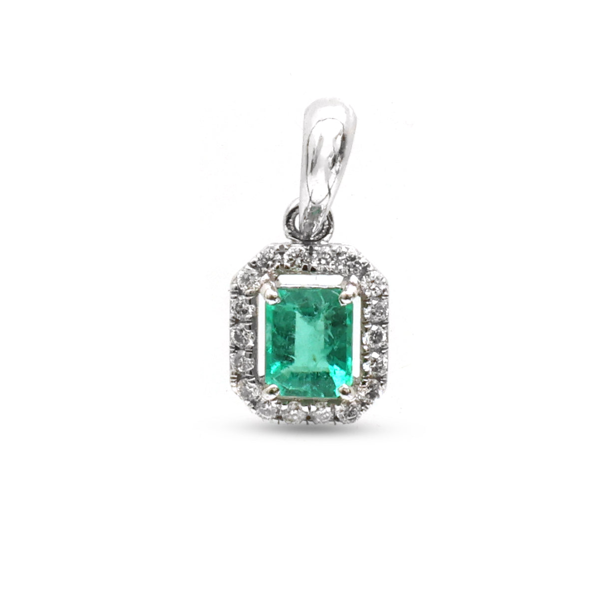 JPPD-1113/11183 Emerald Diamond Pendant | 18K