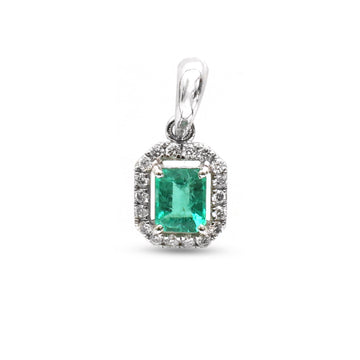 JPPD-1113/11183 Emerald Diamond Pendant | 18K