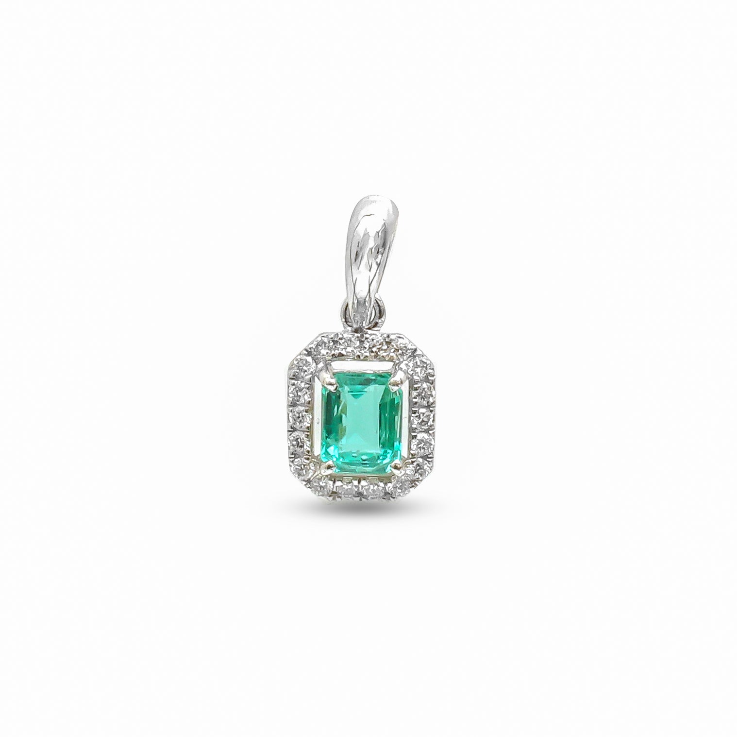 JPPD-1114/11184 Emerald Diamond Pendant | 18K