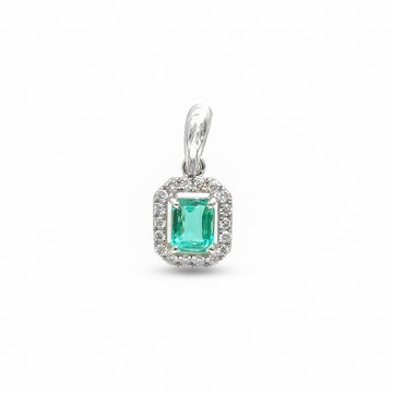 JPPD-1114/11184 Emerald Diamond Pendant | 18K