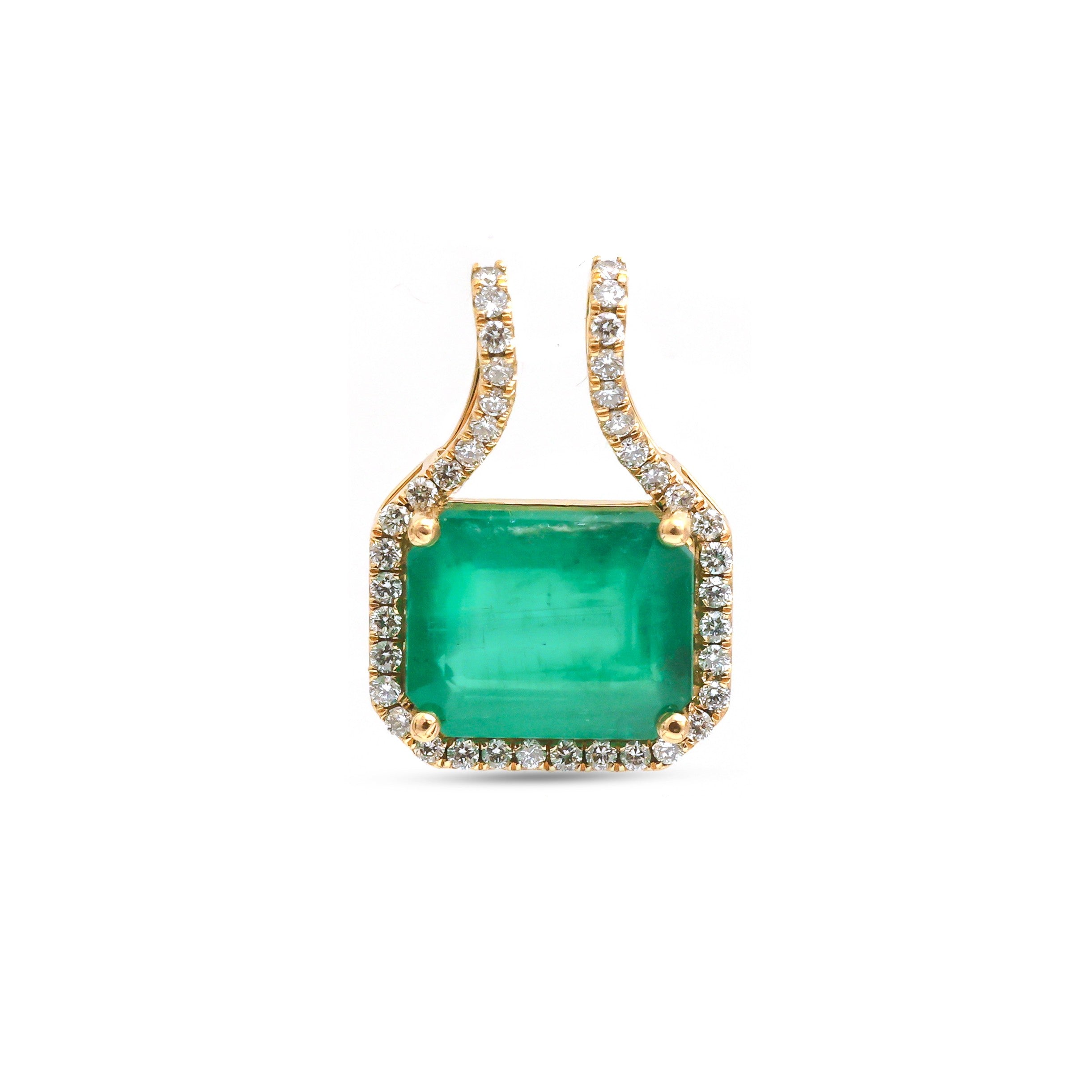 JPPD-1128/11323 Diamond Emerald Pendant | 18K