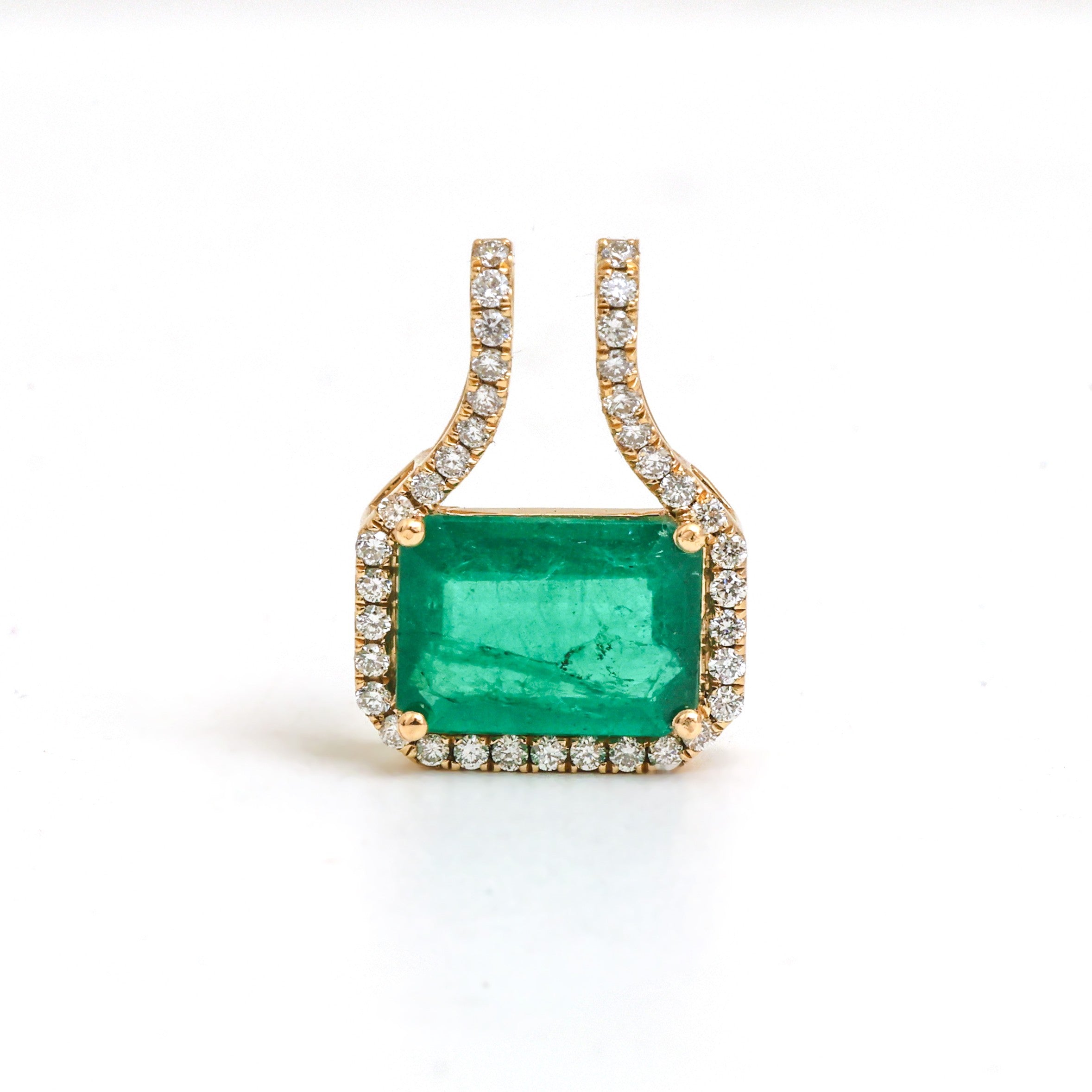 JPPD-1129/11324 Diamond Emerald Pendant | 18K