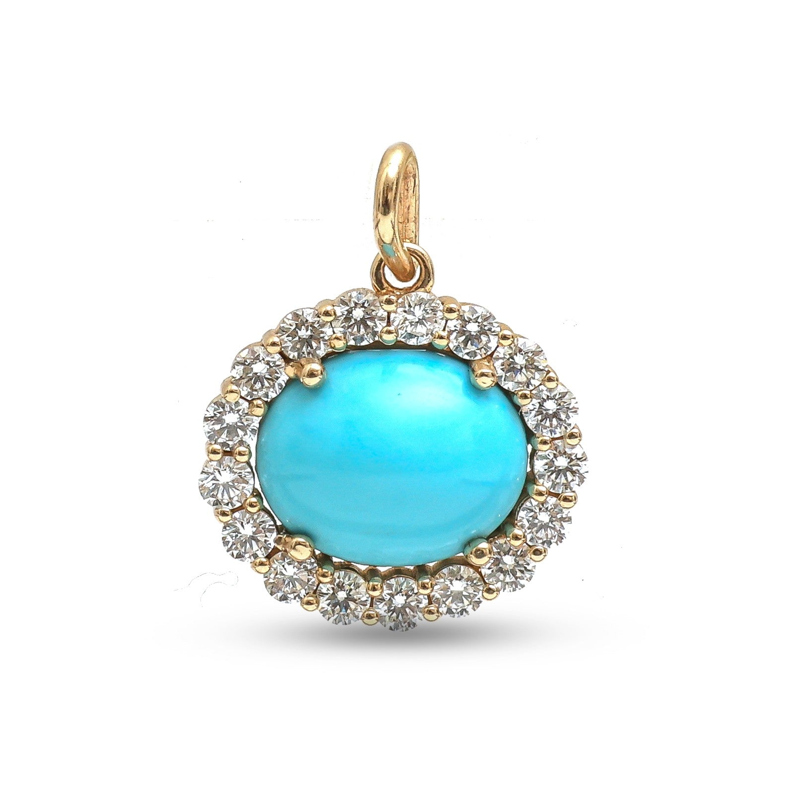 JPPD-1133/11328 Diamond Turquoise Pendant | 14K