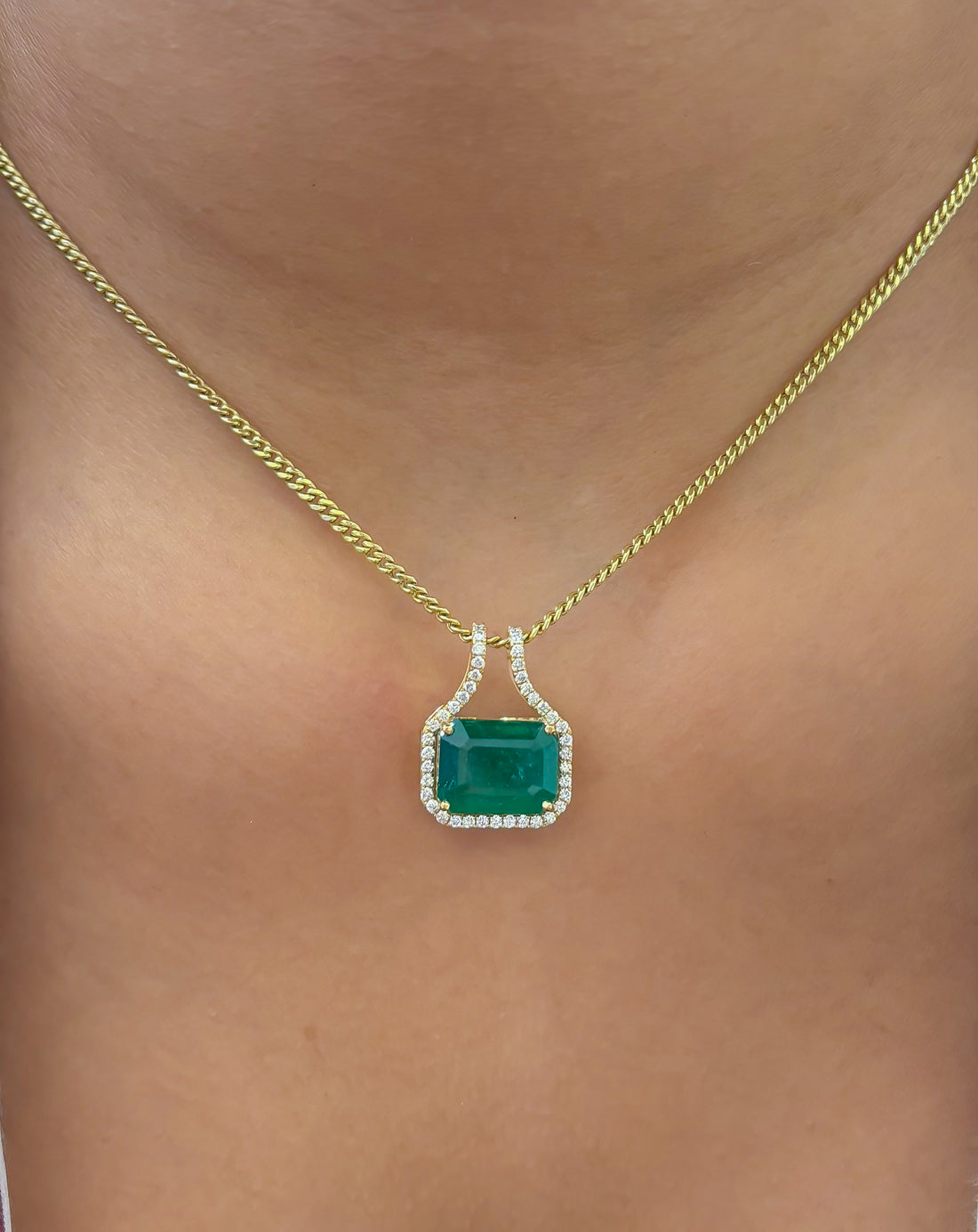 JPPD-1145/11467 Diamond Emerald Pendant | 18K
