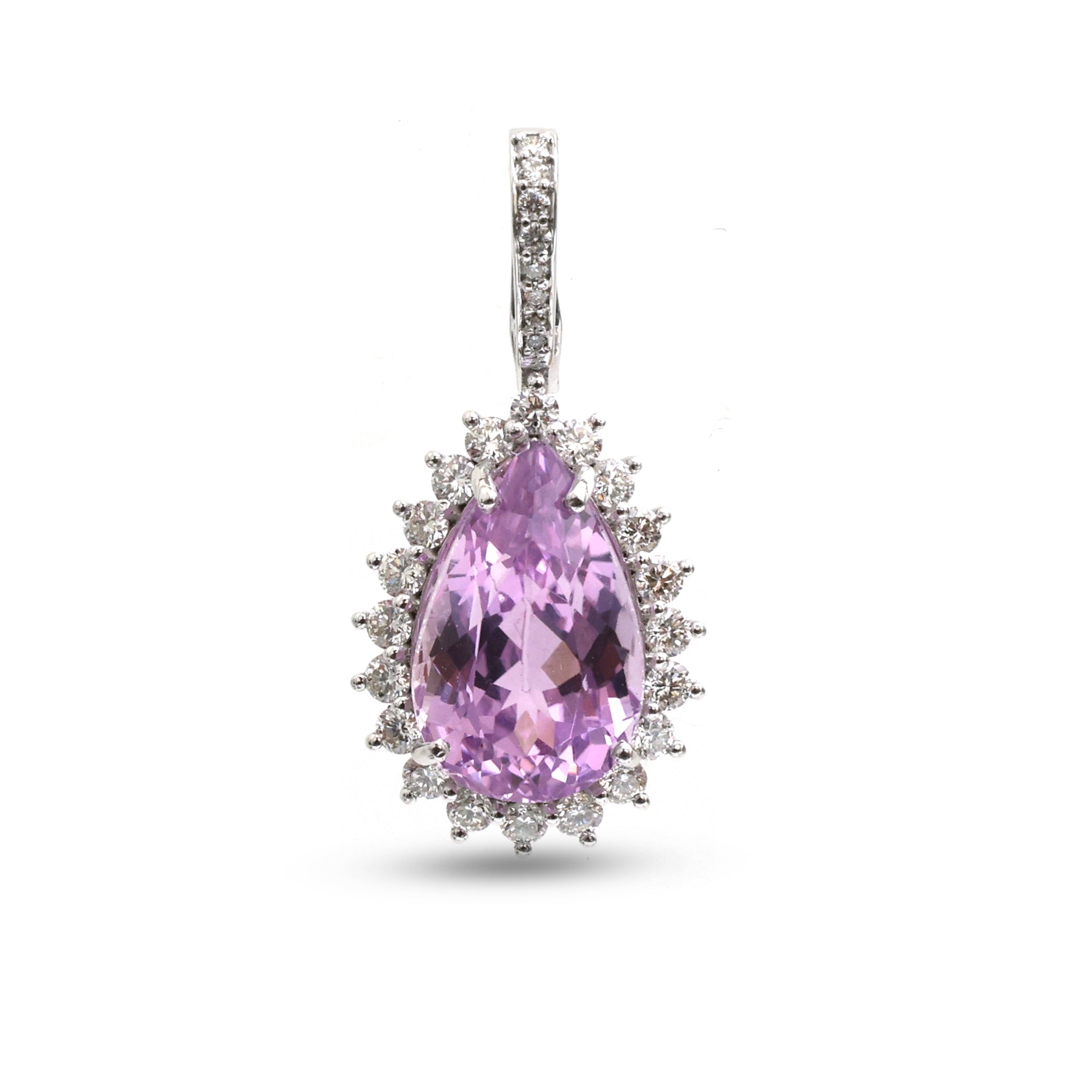 JPPD-1156/11502 Kunzite Diamond Pendant | 14K