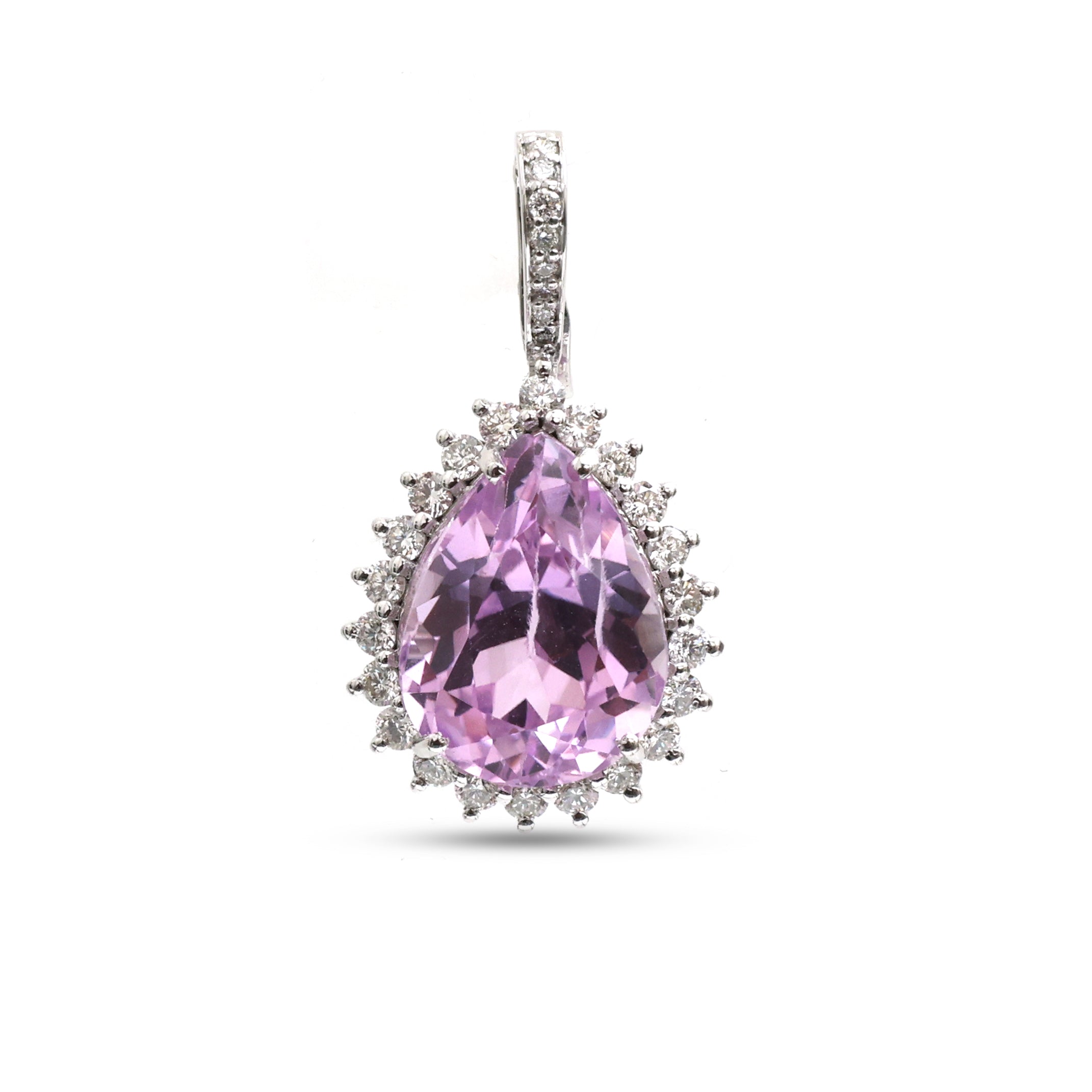 JPPD-1157/11503 Kunzite Diamond Pendant | 14K