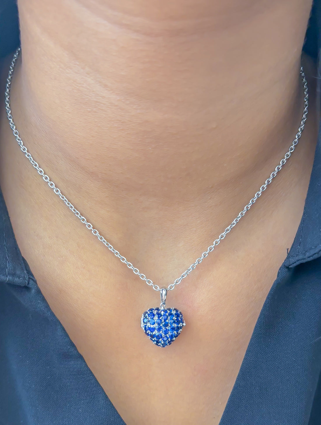 JPPD-1165/11577 Blue Sapphire Pendant | 14K