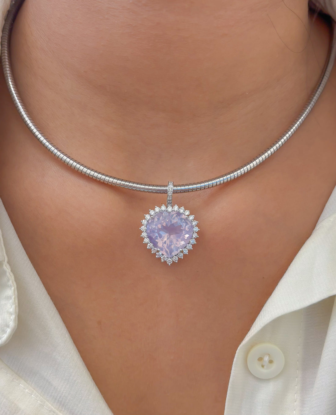 JPPD-1172/11707 Lavender Diamond Pendant | 14K