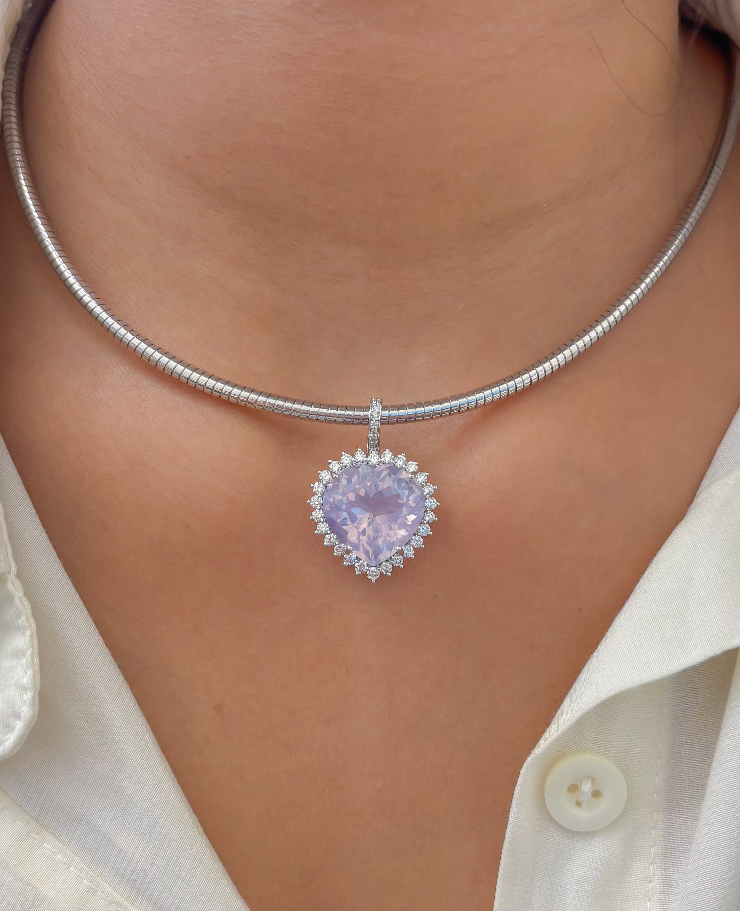 JPPD-1172/11707 Lavender Diamond Pendant | 14K