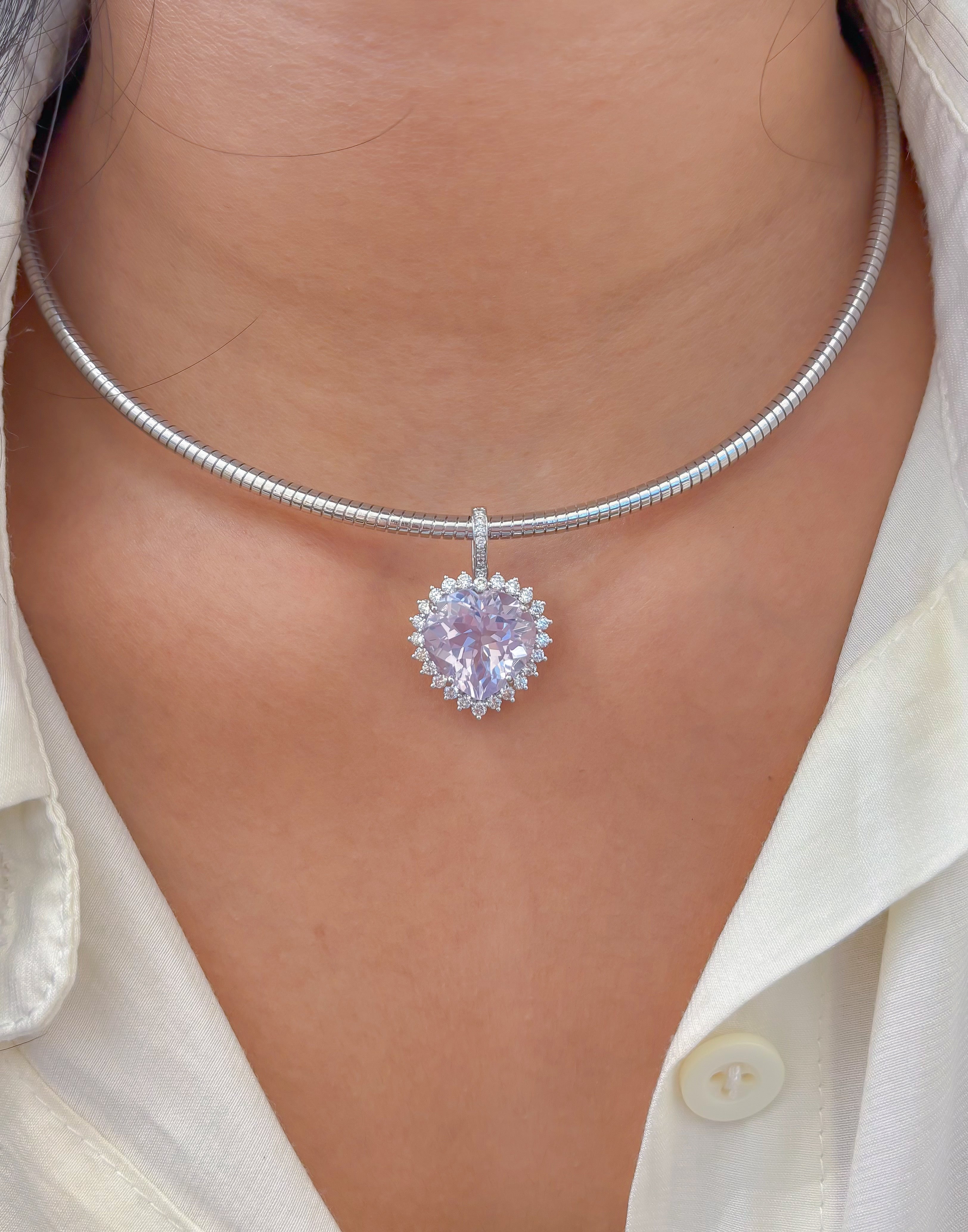 JPPD-1173/11708 Lavender Diamond Pendant | 14K