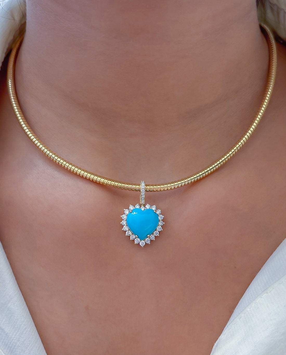 JPPD-1176/11745 Turquoise Diamond Pendant | 14K