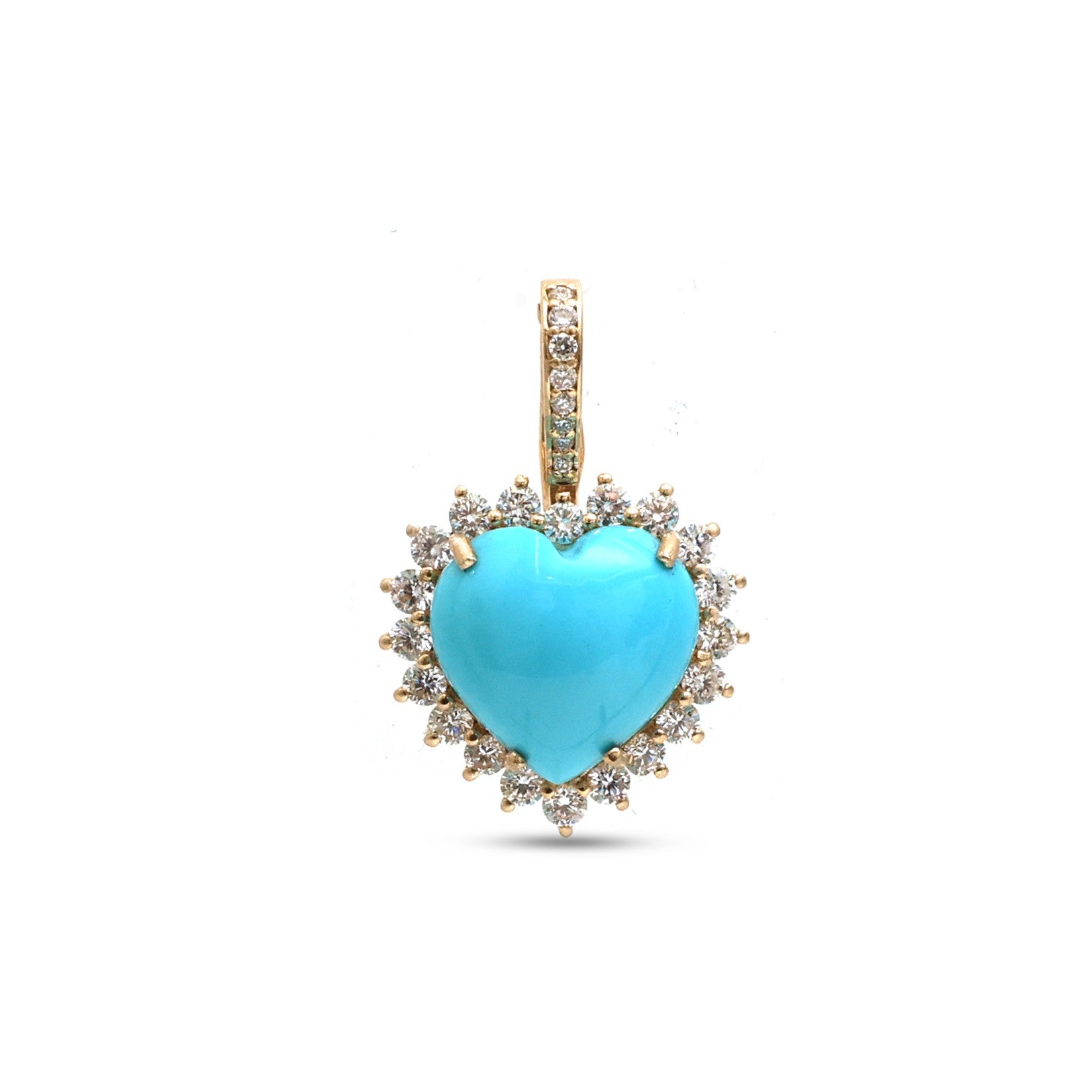 JPPD-1176/11745 Turquoise Diamond Pendant | 14K
