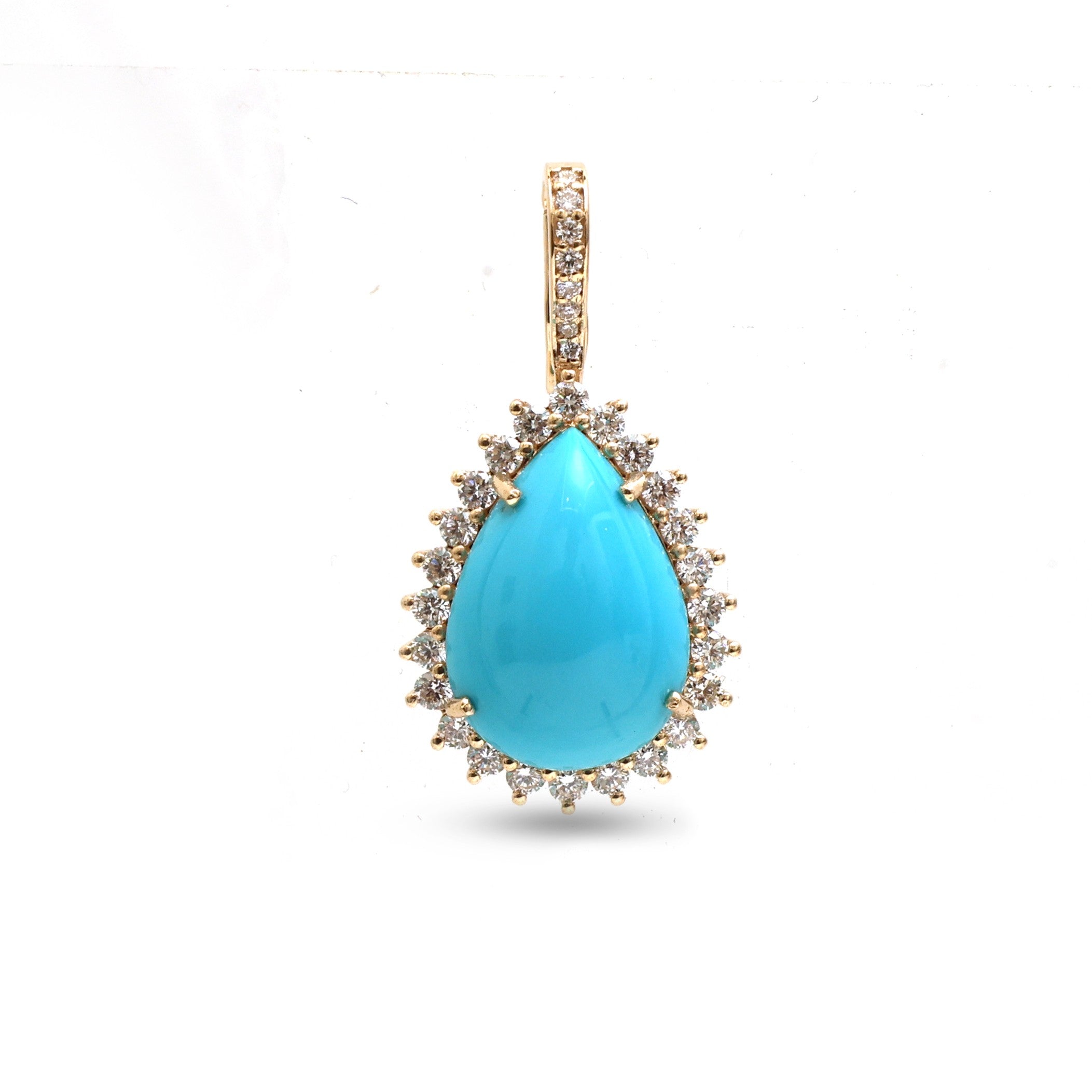 JPPD-1177/11746 Turquoise Diamond Pendant | 14K