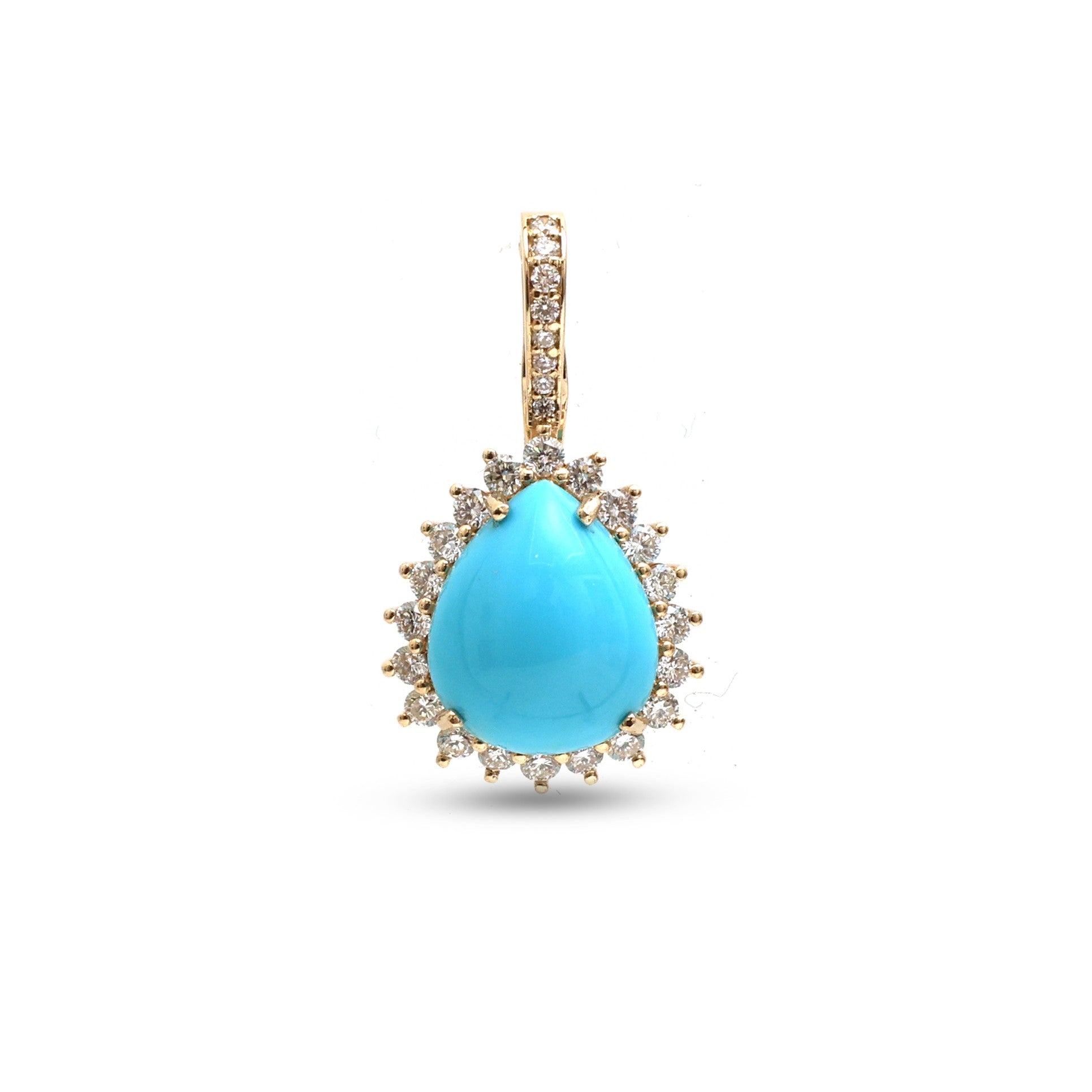 JPPD-1179/11748 Turquoise Diamond Pendant | 14K