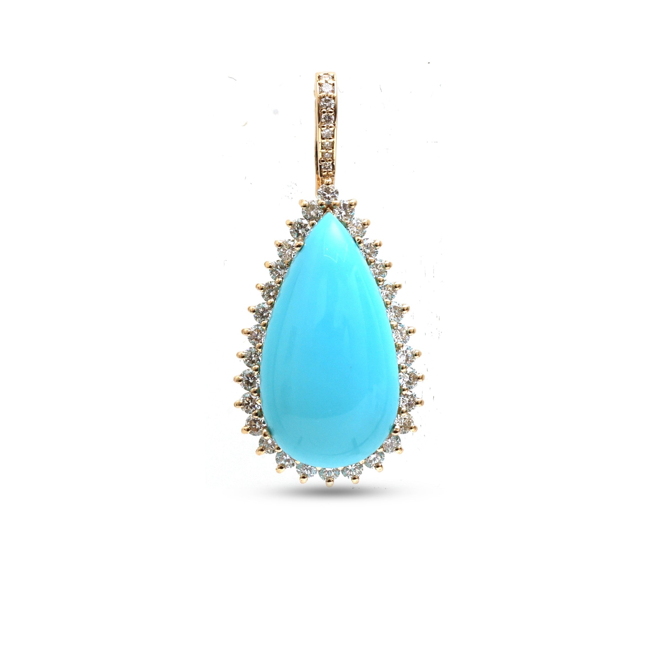 JPPD-1182/11751 Turquoise Diamond Pendant | 14K