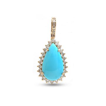 JPPD-1183/11752 Turquoise Diamond Pendant | 14K