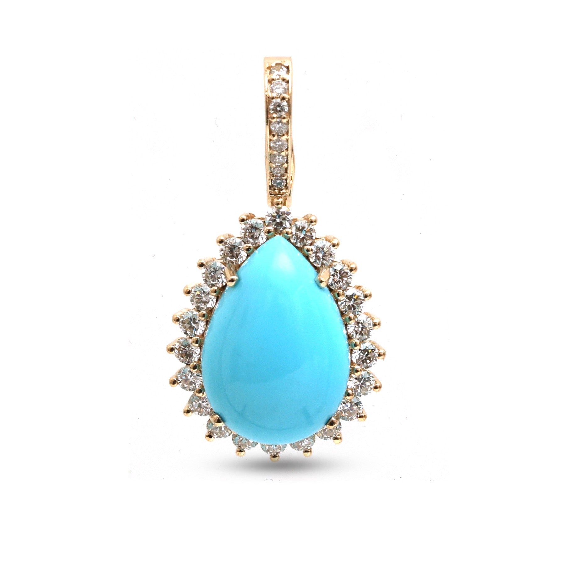 JPPD-1184/11753 Turquoise Diamond Pendant | 14K