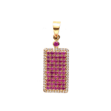 JPPD-118/2202 Pink Sapphire Round With Diamond Pendant B | 18K