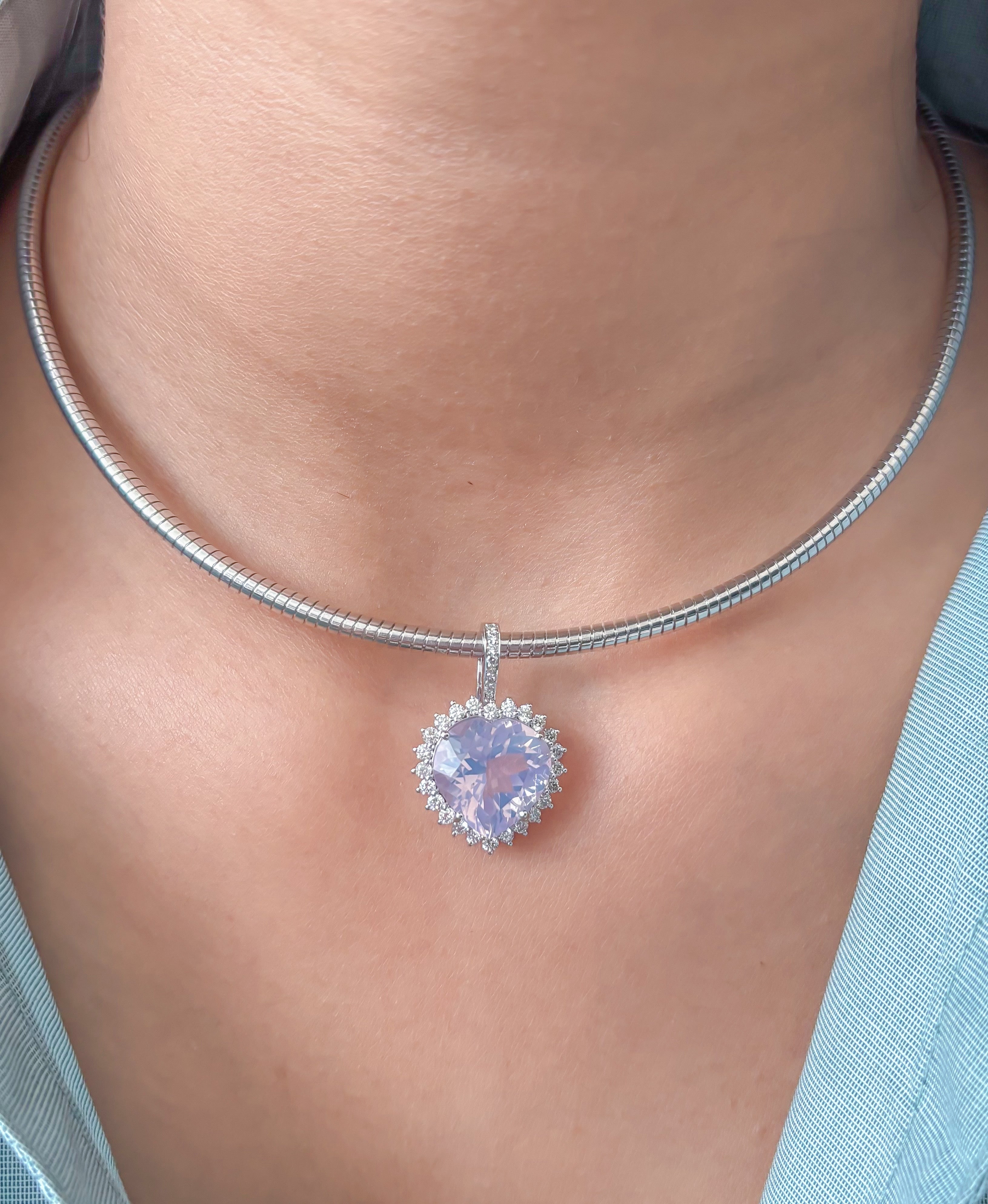 JPPD-1195/11901 Lavender Diamond Pendant | 14K