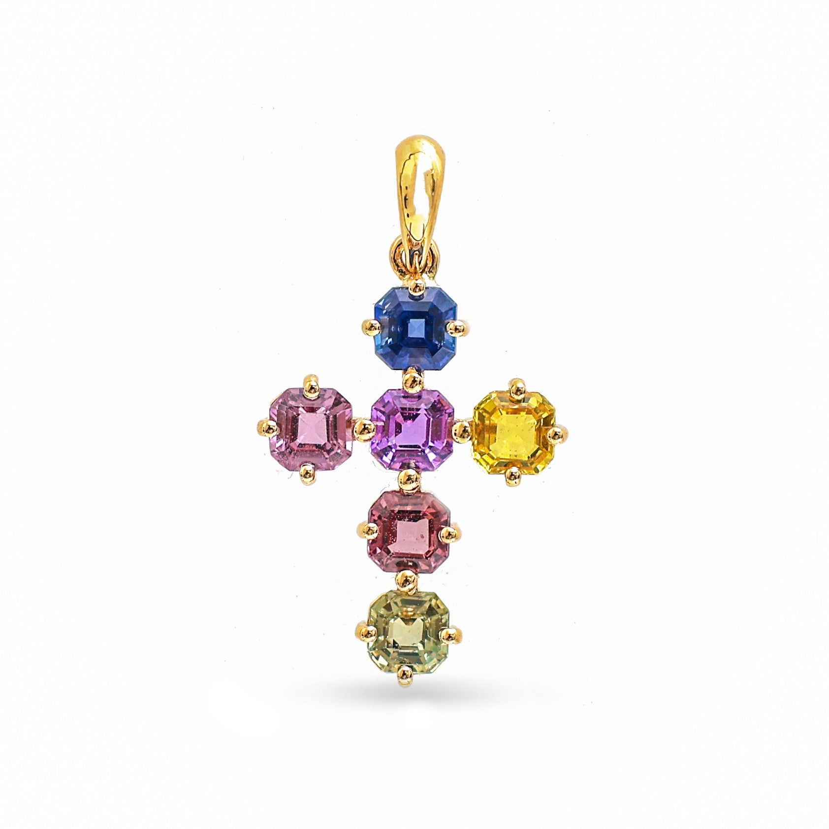 JPPD-1197/11944 Rainbow Sapphire Pendant | 18K