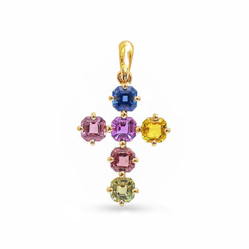 JPPD-1197/11944 Rainbow Sapphire Pendant | 18K