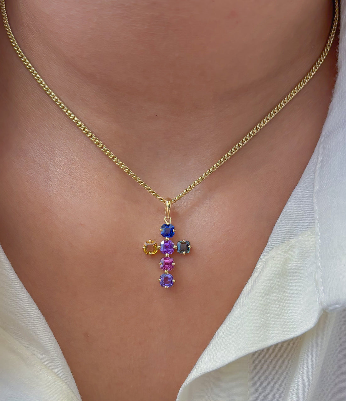 JPPD-1201/11948 Rainbow Sapphire Pendant | 18K