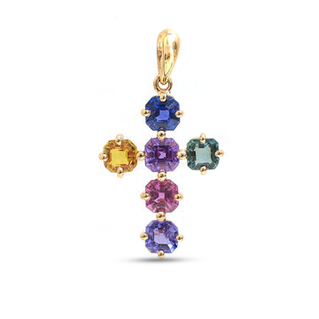 JPPD-1201/11948 Rainbow Sapphire Pendant | 18K