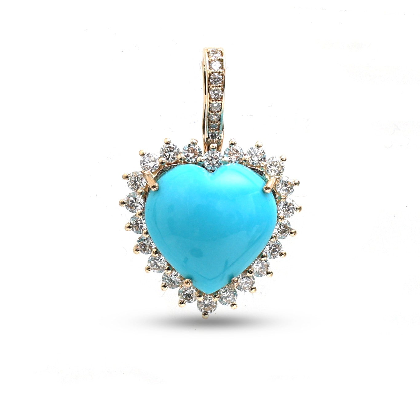 JPPD-1217/12077 Turquoise Diamond Pendant | 14K