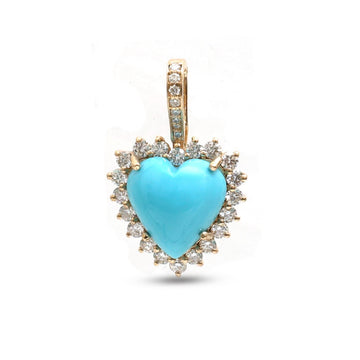 JPPD-1223/12179 Turquoise Diamond Pendant | 14K
